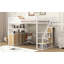 Lit mezzanine double en métal avec escalier de rangement et garde-robe, tablettes et casiers-1466085882