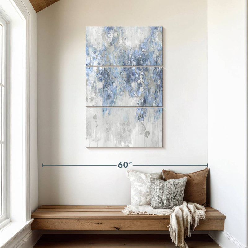 Avery Cascade Blue With Silver, 45" H x 28" W