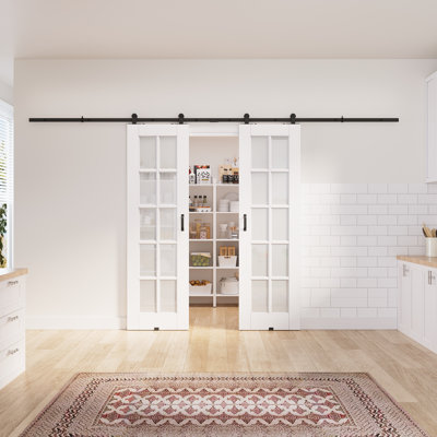 2 x 24 po x 80 po 10 po avec dalle de porte blanche préfinie avec toute la quincaillerie de porte de grange