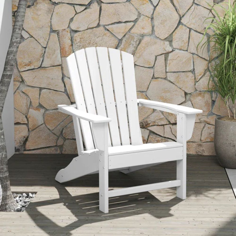 Alvertia Outdoor Adirondack Chair, White