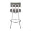 Tabouret tournant en acier inoxydable brossé avec similicuir gris-164323672-164323673-164323675