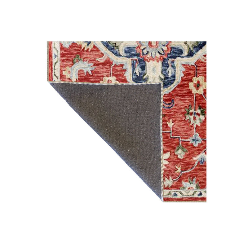 Tapis décoratif tissé traditionnel lavable à fleurs, Tapis de couloir 2 pi 6 po x 6 pi 7 po inclus