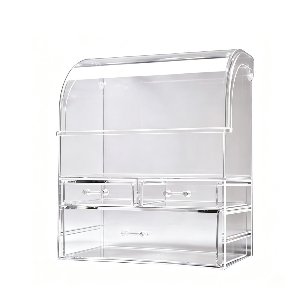 Makeup Organiser Storage, X-Large Acrylic Clear Cosmetics Storage Display Case with Drawers