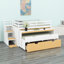 Lit mezzanine avec marches de rangement, bureau coulissant et lit gigogne pour jeux et poste de travail-842083903