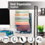  Rangement vertical à 5 niveaux, organiseur de bureau, fixation murale, bureau, filet métallique, L 12,75 po x l 4 po x H 16 po-1683266564