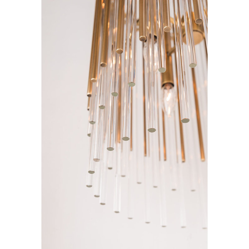 Wallis 10 Light Pendant, Aged Brass, 10