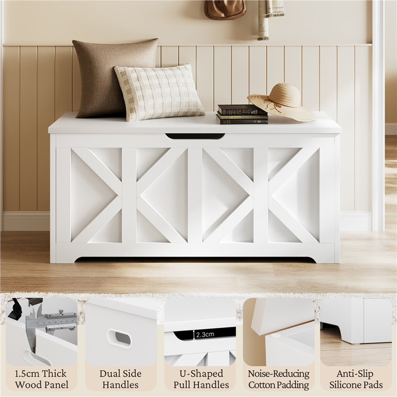 Storage Bench, White