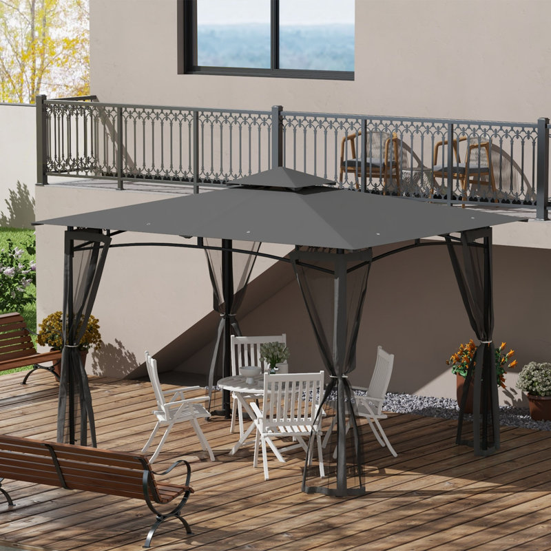 Abri de jardin avec filet Outsunny, Gris