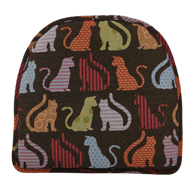 Coussin de siège 2 pièces Gracie Oaks, Chats