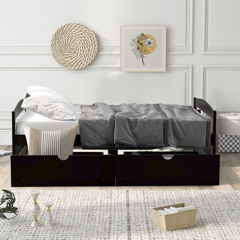 Lit plateforme en bois avec tiroirs Exquis And Simple