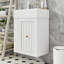 Meuble-lavabo de salle de bain avec lavabo en céramique, tablette latérale et tiroir de rangement-2082252377