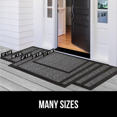100% Waterproof All Season Weathermax Doormat Durable Natural Rubber Stain And Fade Resistant Low Profile Indoor Outdoor Door Mats Easy Clean  Entrance Mat