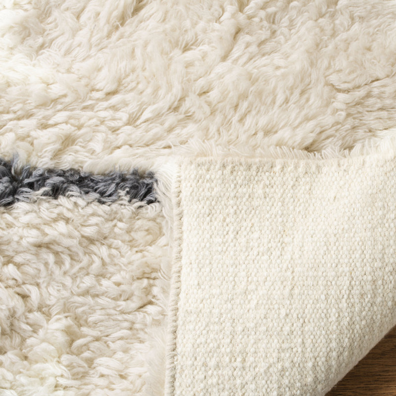 Jeffcoat Striped Wool Hand Woven Area Rug, Rectangle 183 x 274 cm