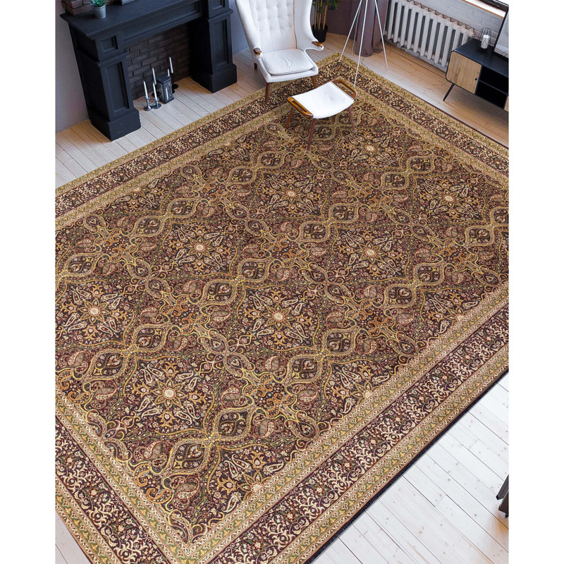 Tapis brun de haute qualité noué à la main