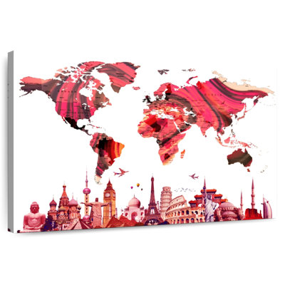 Aliaz Rose Abstract World Map