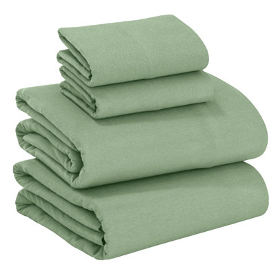 Draps en flanelle RUVANTI 100 % coton, format California King - Ensemble de literie 4 pièces, chaud, doux et respirant, à poches profondes, double brossé, confortable en toutes saisons, coloris Loden Frost