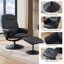 Fauteuil inclinable de massage avec repose-pieds, fauteuil inclinable pivotant à 360 ° en cuir PU avec base enveloppée, massage par vibration à 5 points, siège chauffant et dossier réglable à 140 ° pour la maison ou le bureau-587078469