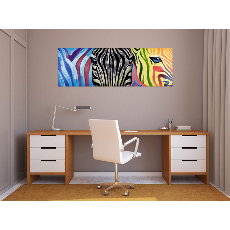 Psychedelic Zebra Hand Painted Acrylic Painting