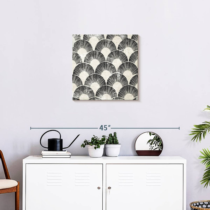 Blanc art déco I, H 20 po x l 20 po