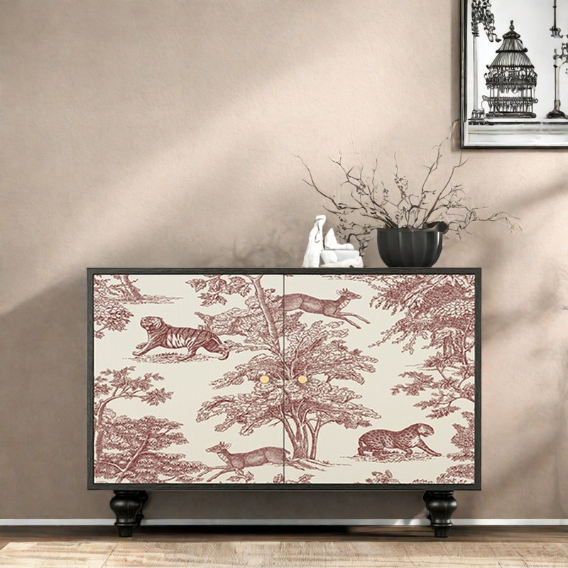 Armoire console en bois massif French French, Brun