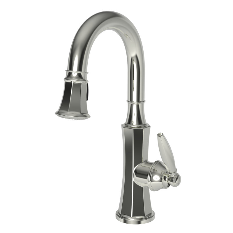 Metropole Single Handle Pull Down Bar Faucet, Polished Nickel (PVD)