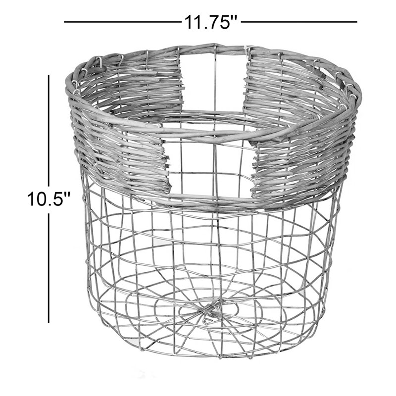 Panier rond en fil de fer