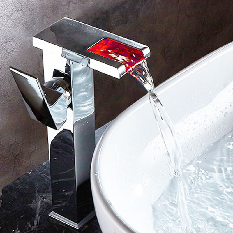 Robinet pour vasque de salle de bain Waterfall, Chrome chrome