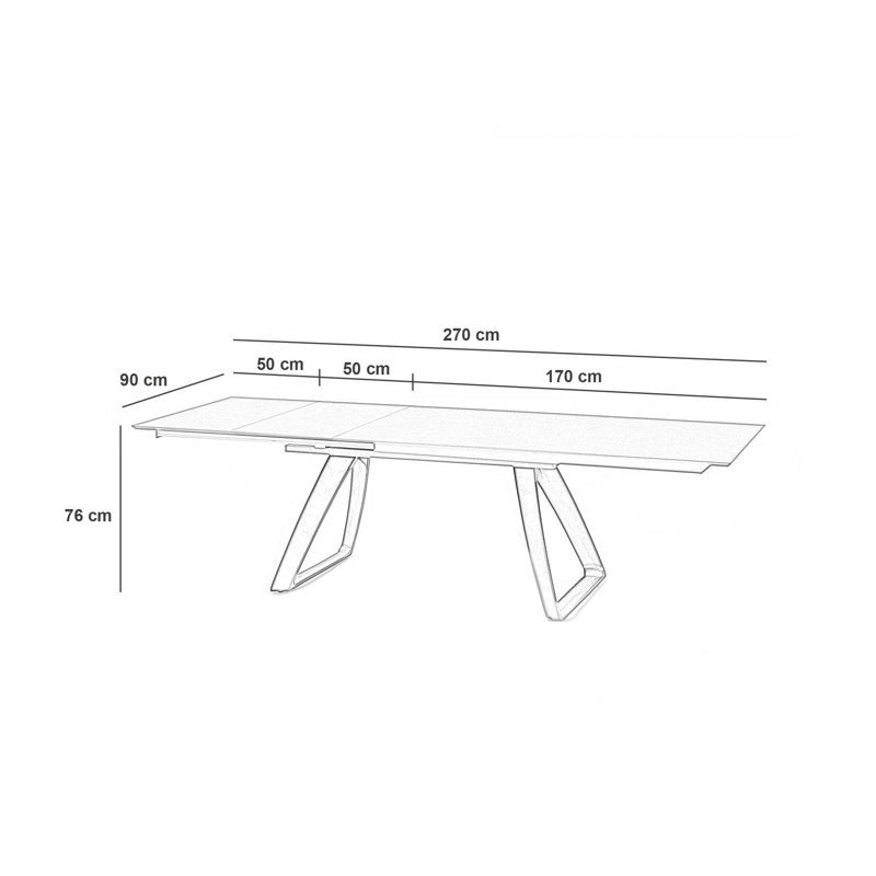 Daishanay Extendable Oak Rectangular Dining Table, Rust, White