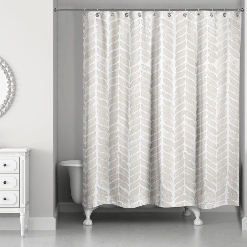 Alisun Geometric Shower Curtain, Beige