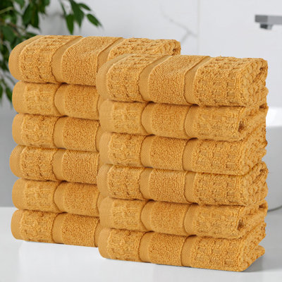  Zero-Twist Cotton Face Towel Set - Honeycomb Waffle Texture - Quick-Dry