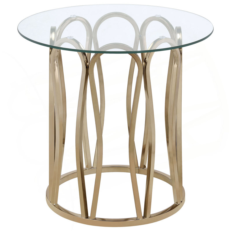 Table de bout d'appoint en verre et chocolat