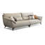 Canapé modulaire beige en cuir véritable-109305644-109305645