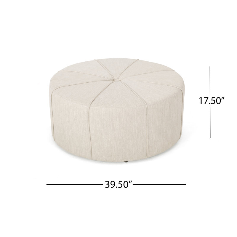 Annisa Upholstered Ottoman, Beige 100% Polyester