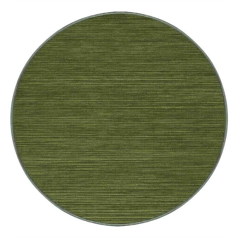 Tapis vert uni lavable à la machine, Rond 4 pi