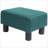 Ottoman Foot Rest Small Cube Stool for Living Room, Sage Green Linen Fabric, Wood Frame | Black Legs-123499525
