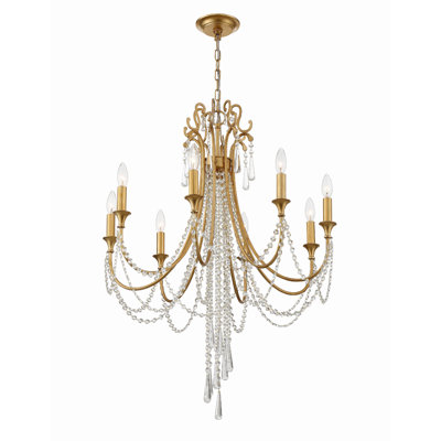 Labrecque 8 - Light Unique/Statement Drum Chandelier With Wrought Iron Accents