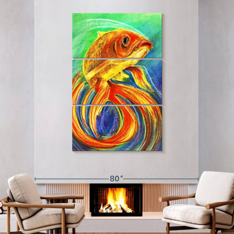 Brampt Gold Betta Fish, 74" H x 48" W