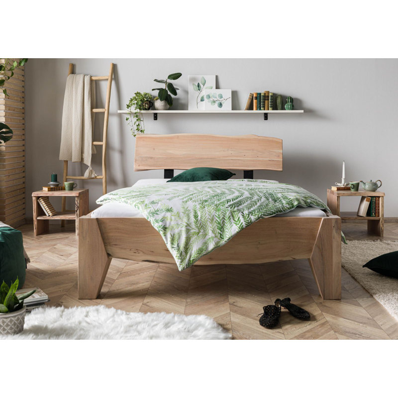 Pure Acacia Solid Wood Bed, European Double (140 x 200cm)