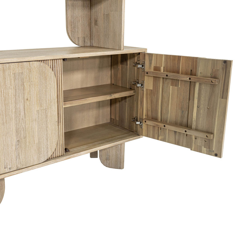 Moncure 70"H x 47"W Acacia Wood Bookcase