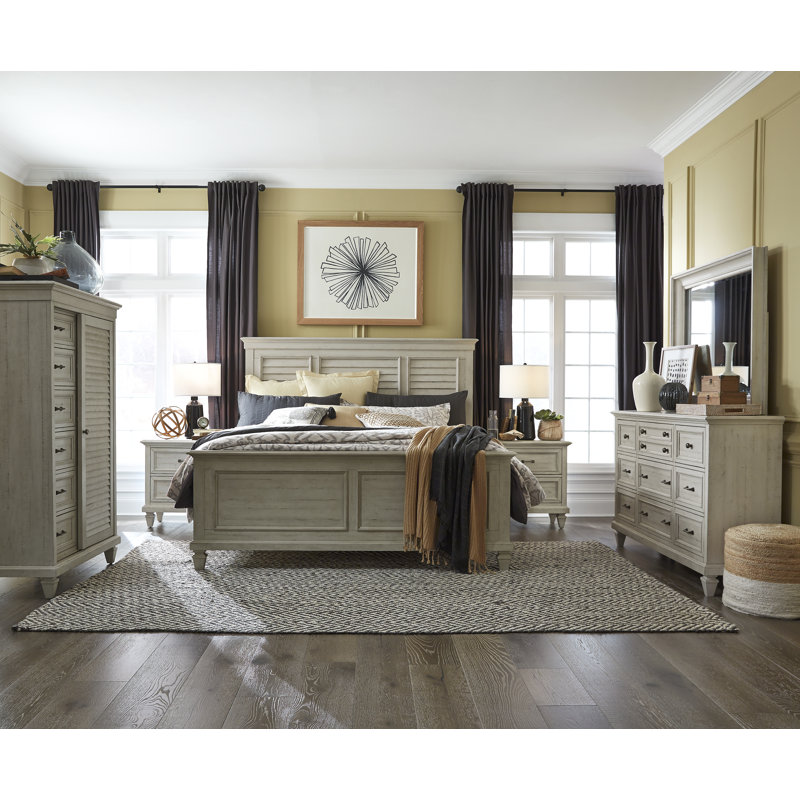 Lacandice Solid Wood Panel Bed, King