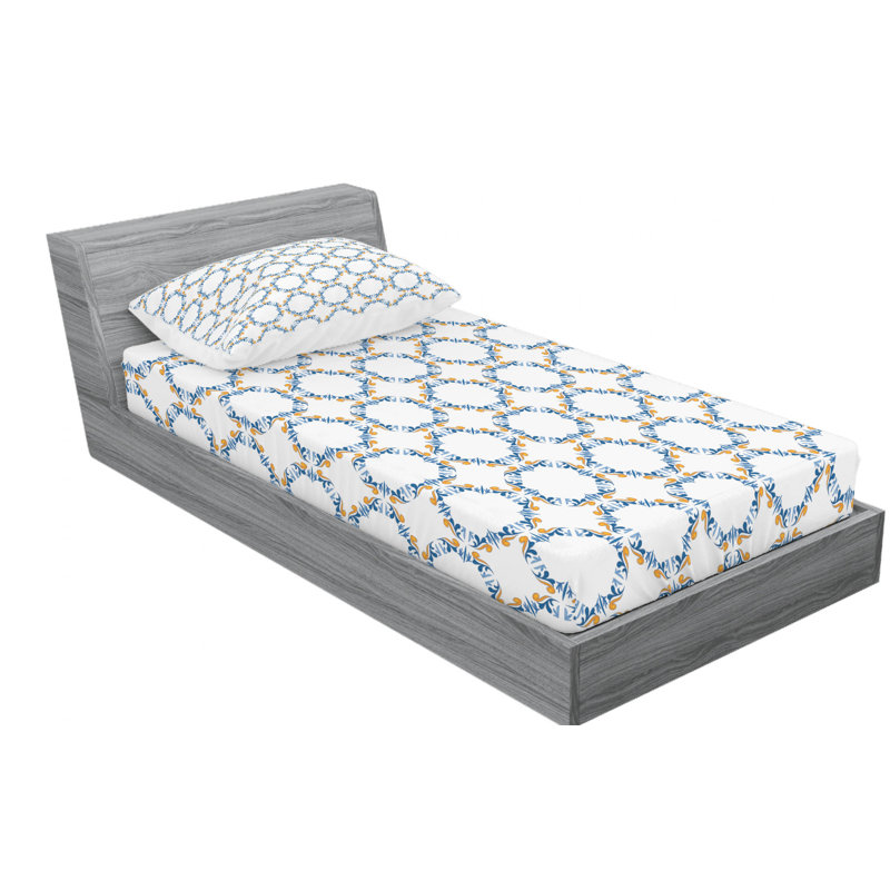 Microfiber Geometric Sheet Set, Twin Sheet Set with Fitted Sheet