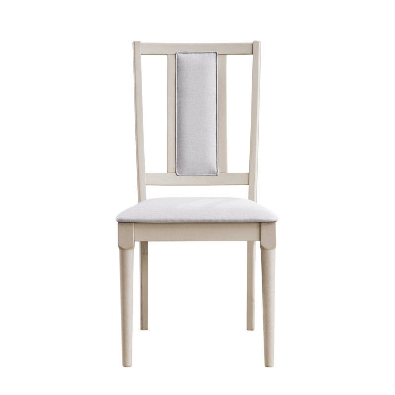 Chaise d'appoint en lin beige (2) - siège d'une largeur de 20 po, profondeur de 16 po, siège rembourré en mousse confortable, fabrication élégante en bois, base à double piédestal stable, polyvalente pour les repas