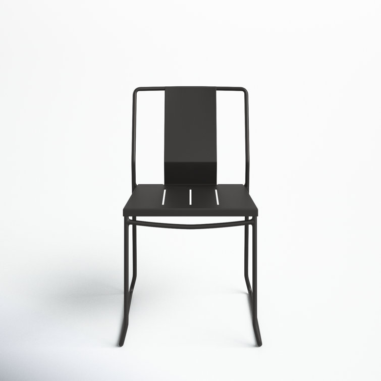 Avers Powder Coated Steel Outdoor Stacking Dining Side Chair