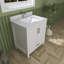 Meuble-lavabo de salle de bain 30 po avec 2 portes, 1 tiroir et trou pour robinet de salle de bain, facile à assembler