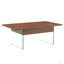 Table basse multifonctionnelle à plateau relevable - Autocollant à grain de couleur foncée, essentiel pour les maisons modernes. Pieds en verre trempé, plateau relevable. Parfaitement adapté aux salons et aux bureaux.-647398878