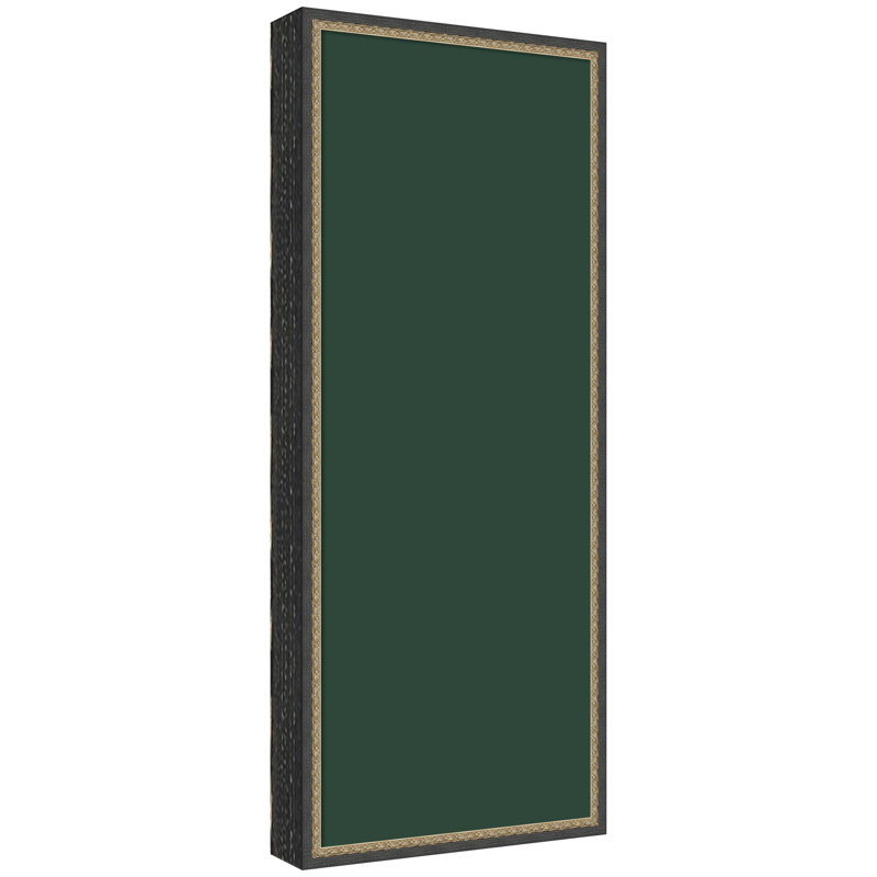 Tableau d'affichage en lin encadré en tissu, Vert émeraude, Matinée bronze noir, H 41 po x l 17 po x P 1,5 po