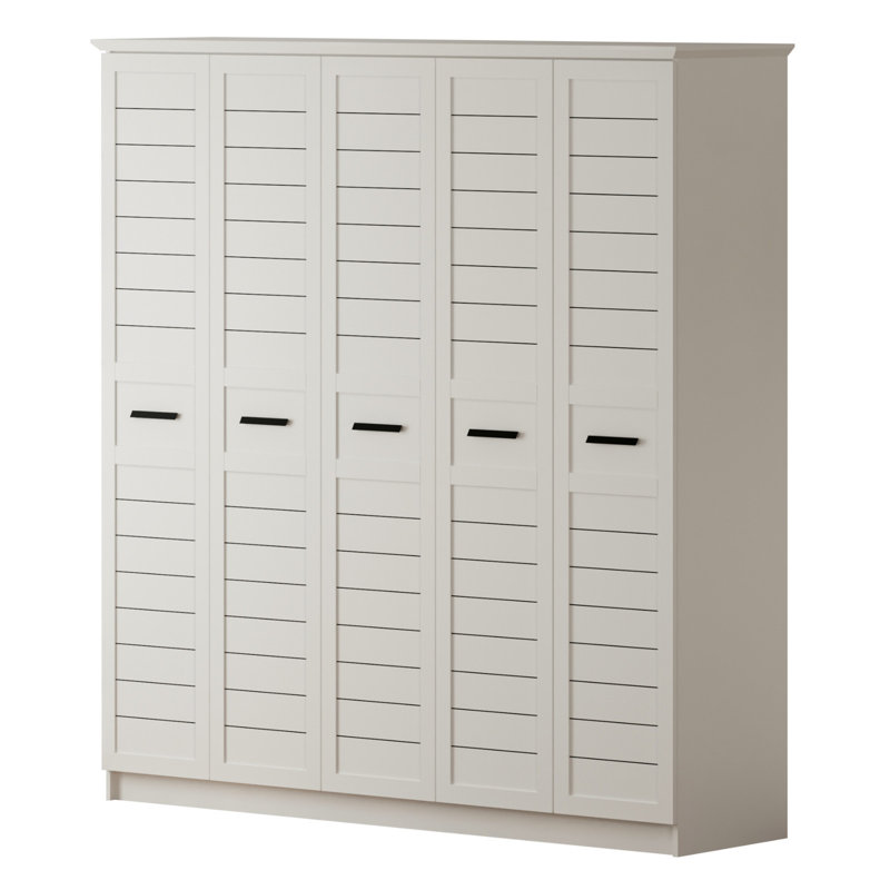 Santos 5 Door Manufactured Wood Wardrobe, 184cm H x 175cm W x 52cm D