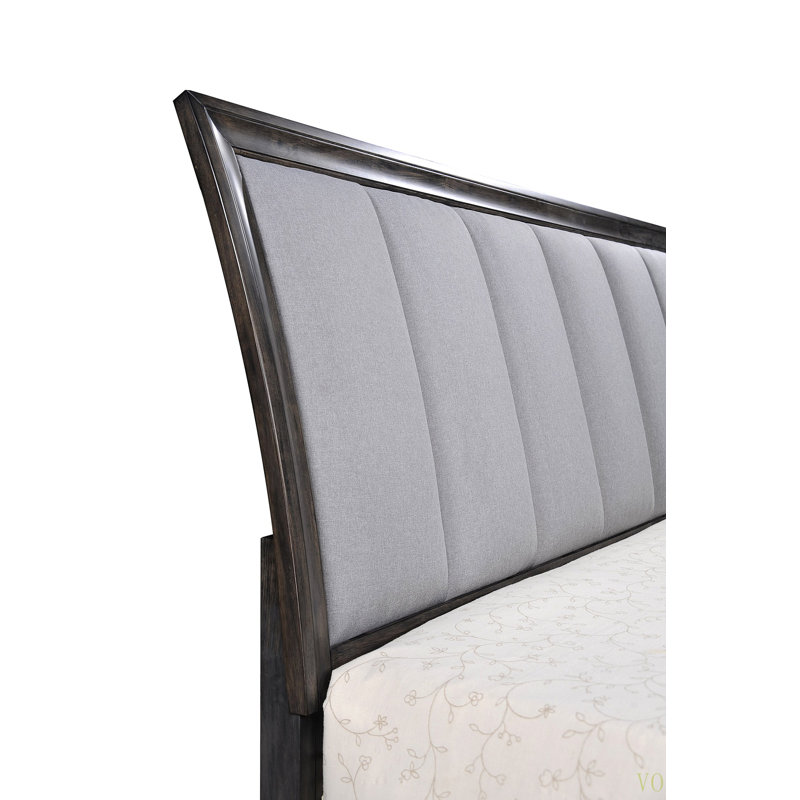 Lit plateforme grand avec rangement 1pc, Gris, Grand lit