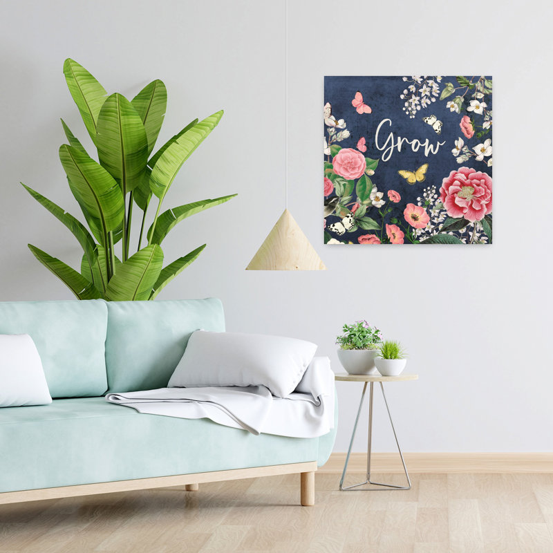Indigo Garden III, art floral, H 24 po x l 24 po