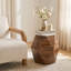Table d'appoint biseau blanc et noyer